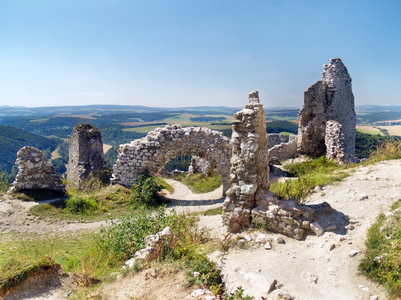 Ruined interior walls of the Castle of Cachtice royalty free stock photography Ruined interior walls of the Castle of Cachtice royalty free stock photography