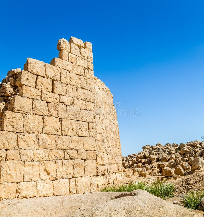 Ruinen der alten Nabataean-Stadt Shivta stockbilder Ruinen der alten Nabataean-Stadt Shivta stockbilder