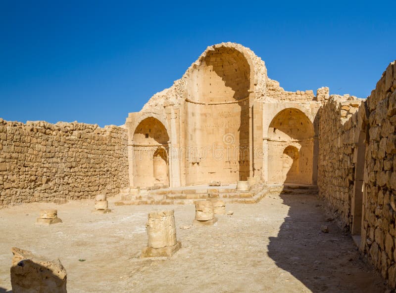 Ruinen der alten Nabataean-Stadt Shivta stockbilder Ruinen der alten Nabataean-Stadt Shivta stockbilder