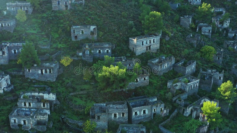 Ruines anciennes du village grec abandonné kayakoy clips vidéos