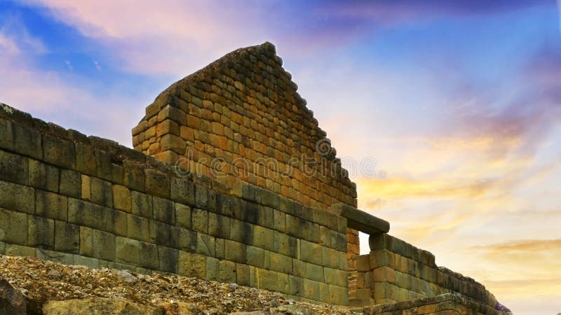 Ruines Inca d'ingapirca canar en animation vidéo du timelapse 4k de l'équateur de la province