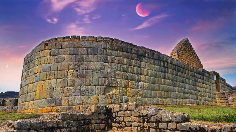 Ruines Inca d'ingapirca canar en animation vidéo du timelapse 4k de l'équateur de la province