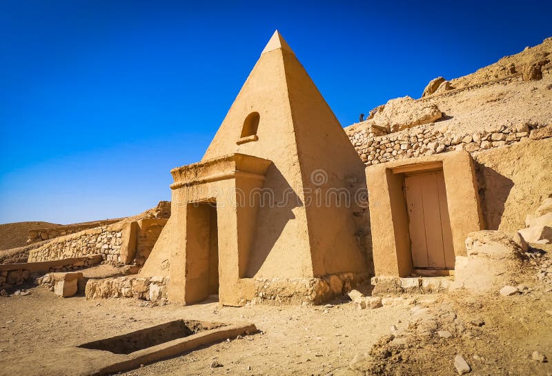 Ruins of ancient Deir el-Medina, one of the group of Theban necropolises