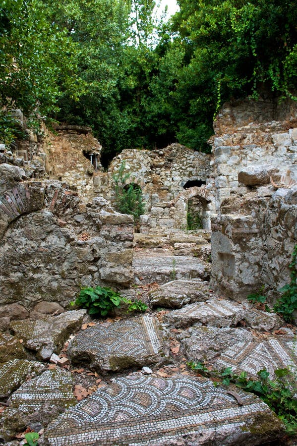 Ruins of ancient Greek stock photo