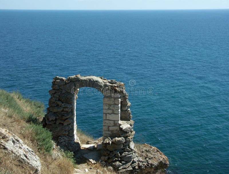 Ruins of an ancient stone arch