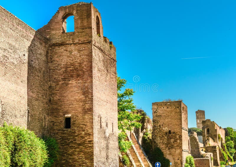Ruins of the The Aurelian Walls, Rome,Italy royalty free stock images Ruins of the The Aurelian Walls, Rome,Italy royalty free stock images