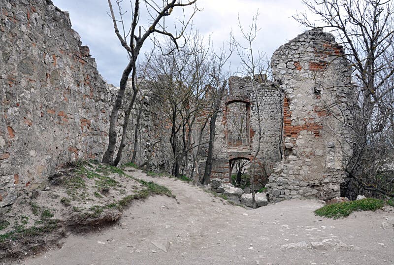 Ruins castle, landscape Palava, Czech republic, Europe royalty free stock photo Ruins castle, landscape Palava, Czech republic, Europe royalty free stock photo