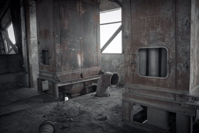 Ruins of a cement plant stock image. Image of dust, cement - 87916331