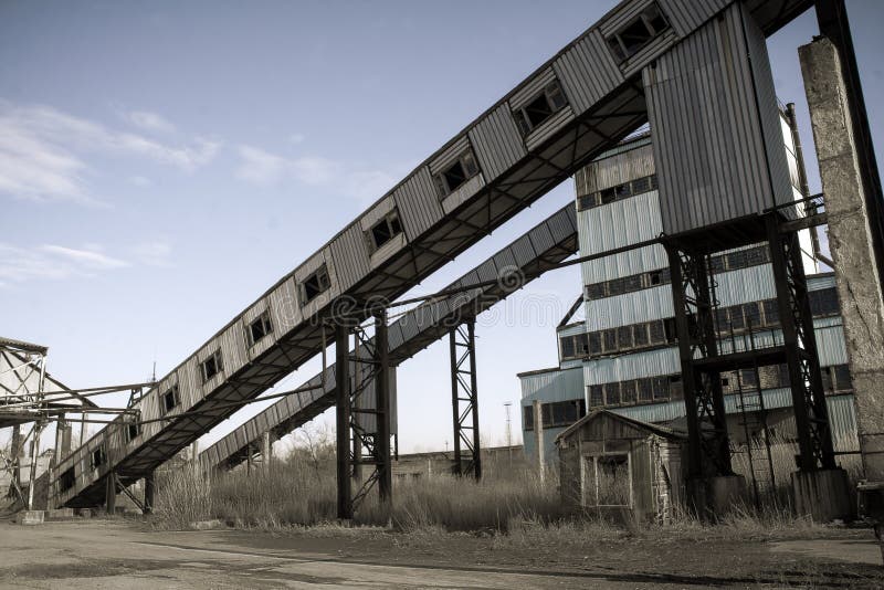 Ruins of a cement plant stock photo. Image of facade - 87916460