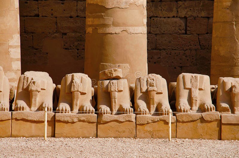 Ruins of corridor of sphinxes, Situated in Karnak Temple complex, Comprises a vast mix of decayed temples, chapels, pylons and oth stock images Ruins of corridor of sphinxes, Situated in Karnak Temple complex, Comprises a vast mix of decayed temples, chapels, pylons and oth stock images