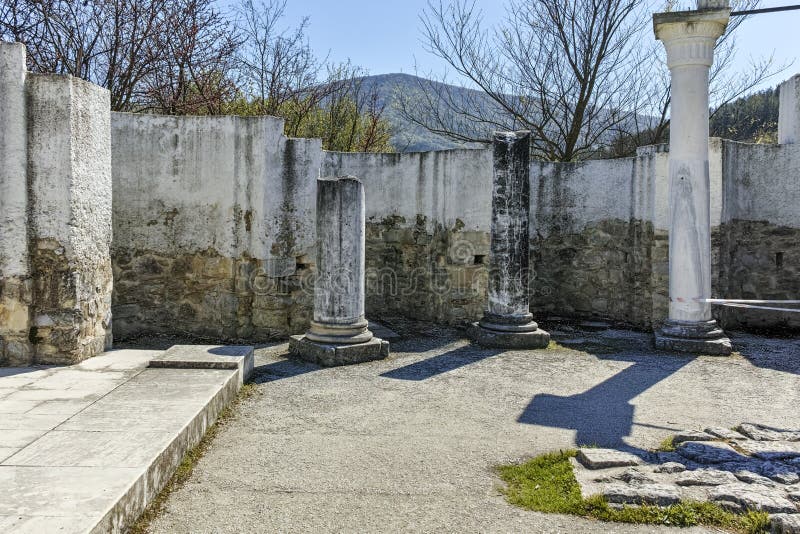 Ruins of Early 10th century Round Church of St. John near The capital city of the First Bulgarian Empire Great Preslav royalty free stock photos Ruins of Early 10th century Round Church of St. John near The capital city of the First Bulgarian Empire Great Preslav royalty free stock photos