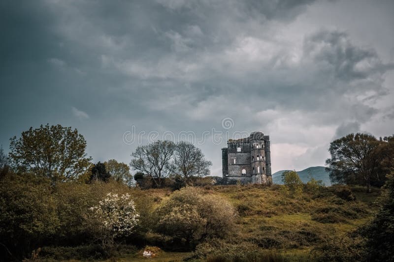 Ruins of Glenbeigh Tower Castle in Ireland
