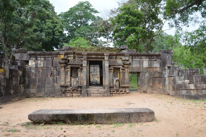 Ruins of Hindu Temple God Shiva Devalaya in Sri Lanka