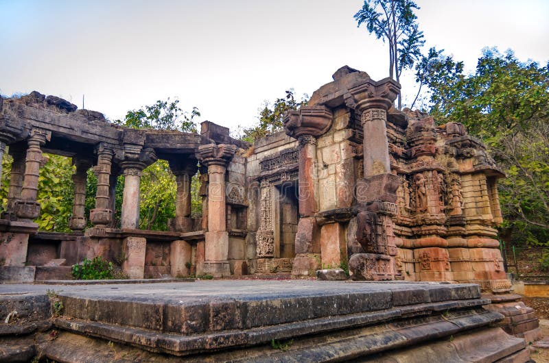 Ruins of the Jain and Shiva Temples in Polo Forest in Gujarat, India ...