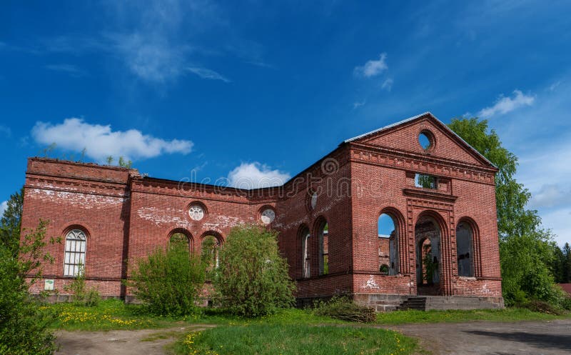 Ruins of the Lutheran Church of St. Yakkim in Lahdenpohja. Republic of ...