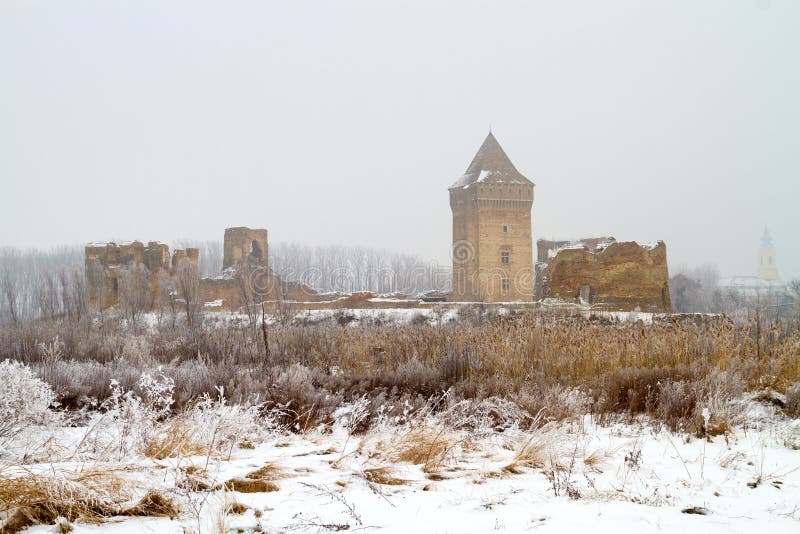 Ruins of medieva Bac fortress in Serbia province Vojvodina