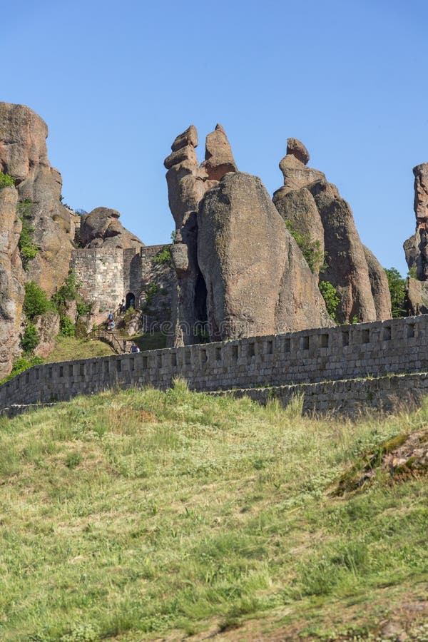 Ruins of Medieval Belogradchik Fortress known as Kaleto, Bulgaria royalty free stock photography