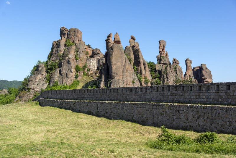 Ruins of Medieval Belogradchik Fortress known as Kaleto, Bulgaria royalty free stock photo