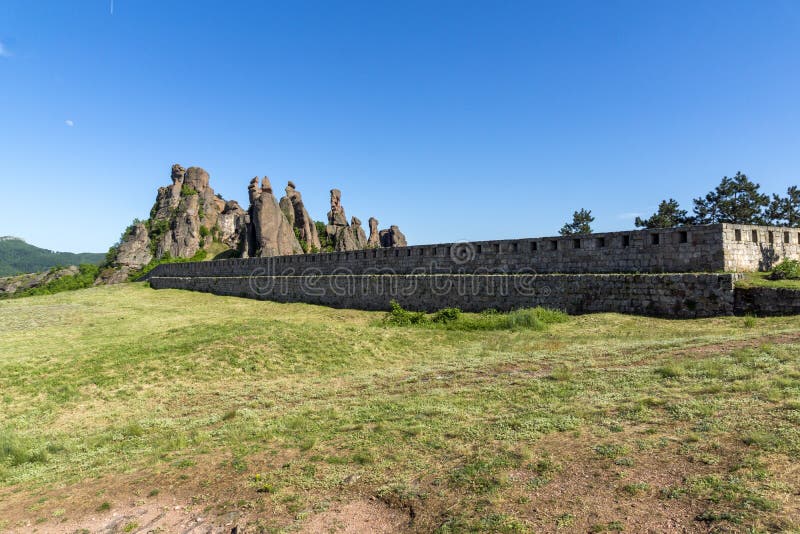 Ruins of Medieval Belogradchik Fortress known as Kaleto, Bulgaria royalty free stock image