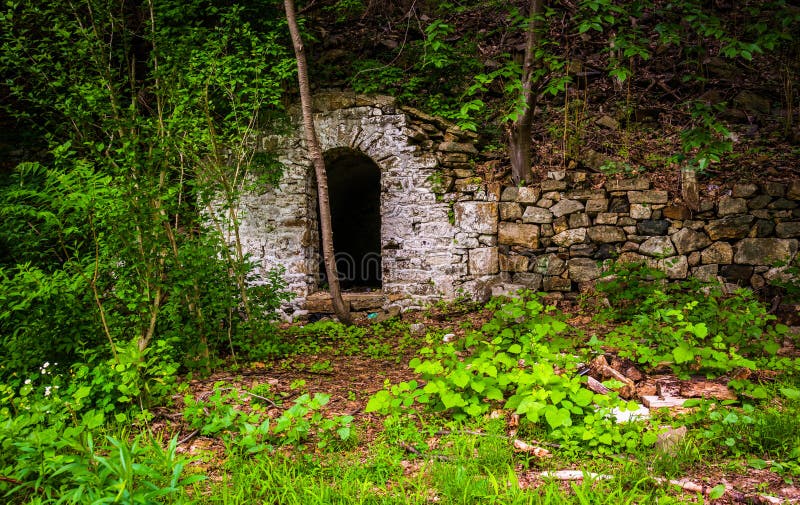 Ruins of an Old House Near Reading, Pennsylvania. Stock Photo Image