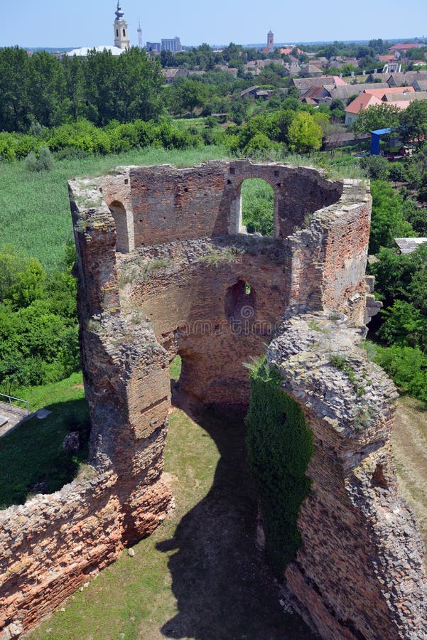 Ruins of old medieval fortress Bac, Serbia royalty free stock image