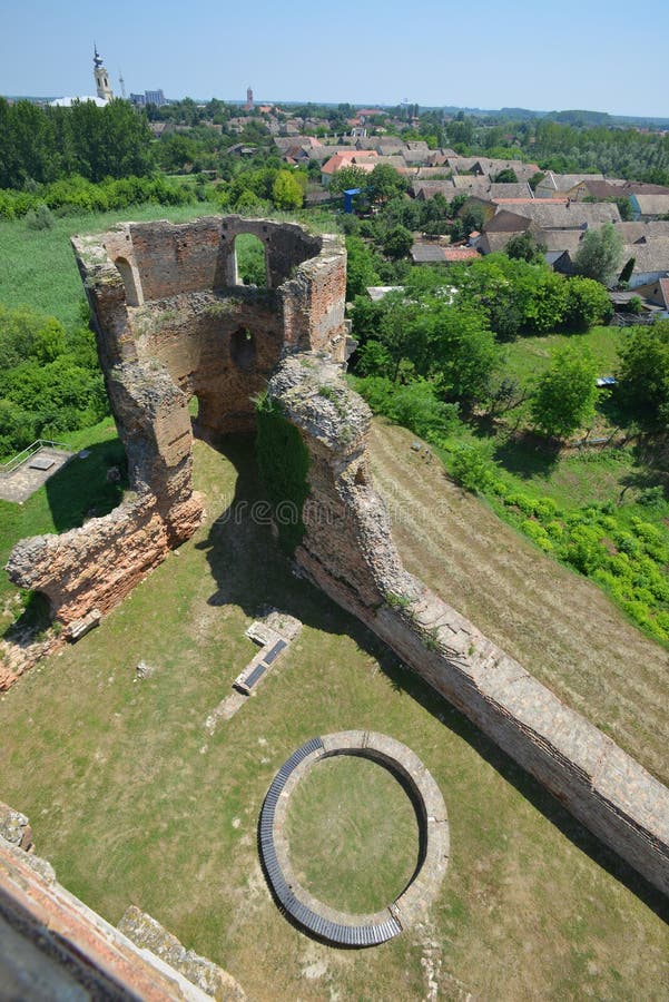 Ruins of old medieval fortress Bac, Serbia stock photo