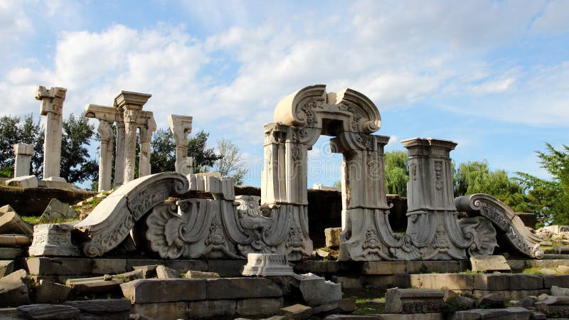 Ruins in Old Summer Palace stock photography Ruins in Old Summer Palace stock photography