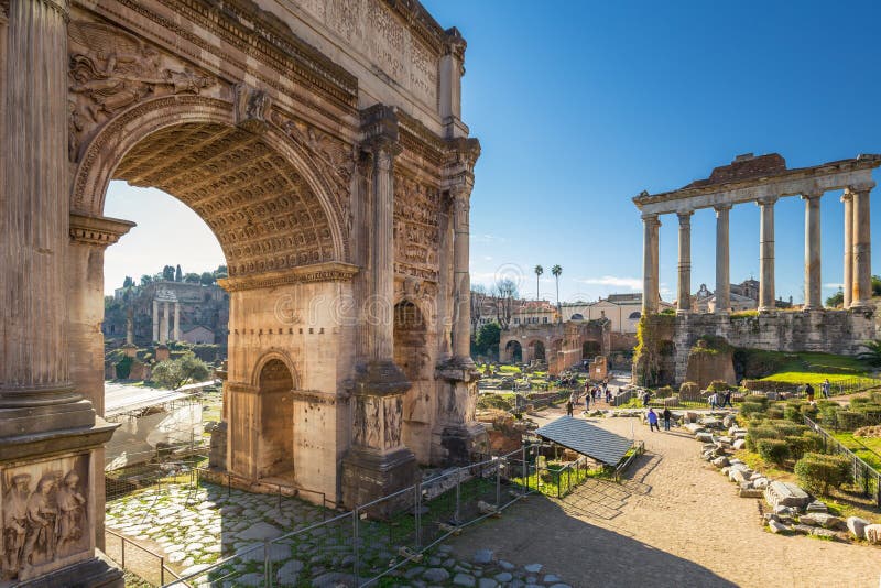 Ruins of the Roman Forum in Rome, Italy