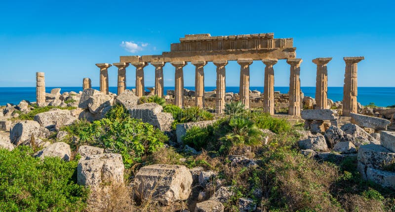 Ruins in Selinunte, archaeological site and ancient greek town in Sicily, Italy.