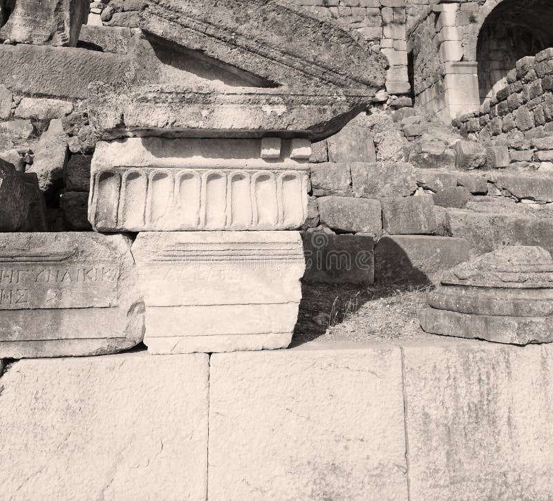 ruins stone and theatre in antalya arykanda turkey asia sky a