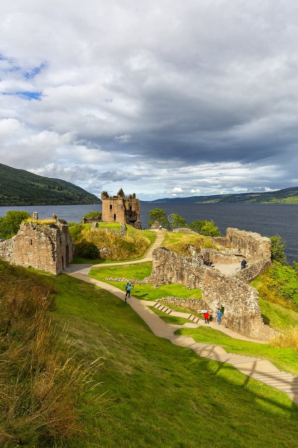 Ruins of Urquhart Castle Along Loch Ness, Scotland Editorial Stock ...