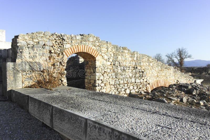 Ruiny na obszarze archeologicznym Filipińska Grecja zdjęcia stock