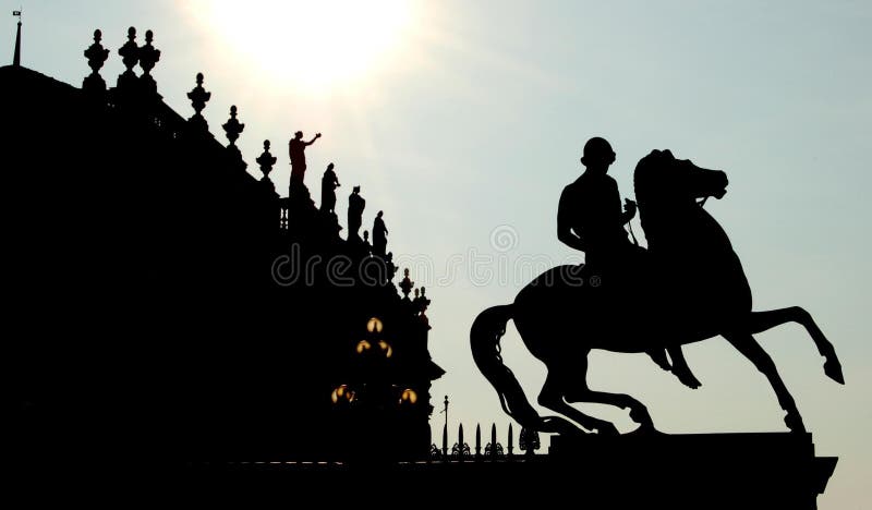 Equestrian statue in Castello square, Turin - Italy. Equestrian statue in Castello square, Turin - Italy