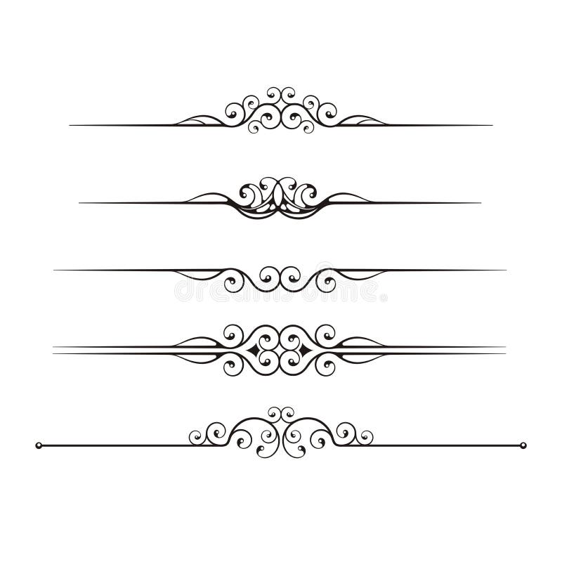 Ornamentali linee regola per disegni e decorazioni