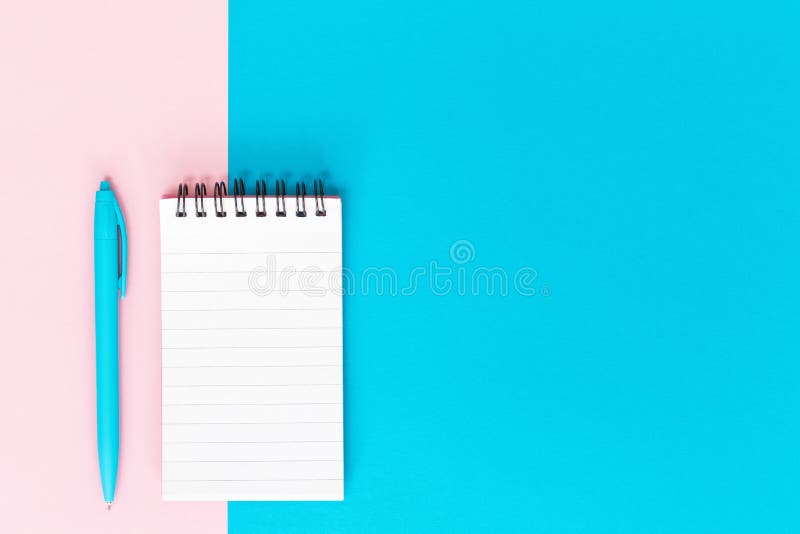 Ruled notebook office and school white and blue stationery stock image Ruled notebook office and school white and blue stationery stock image