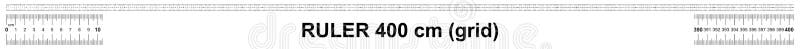 Ruler 400 centimeter. Calibration grid. Double sided measurement tool in cm royalty free illustration