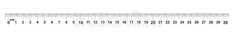Ruler 30 centimeter. Ruler 300 mm. Value of division 0. 5 mm. Precise length measurement device. Calibration grid royalty free illustration