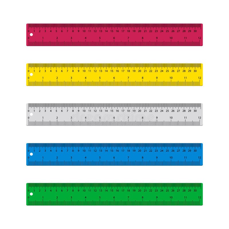 Ruler for School. Plastic Ruler Isolated on White Background. Scale ...