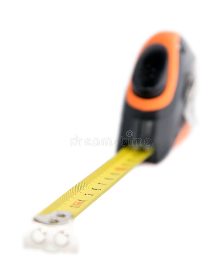 Ruler Tape with Yellow Centimeter Scale. Stock Image Image of number
