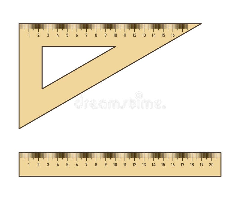 Triangle ruler and straightedge Royalty Free Vector Image