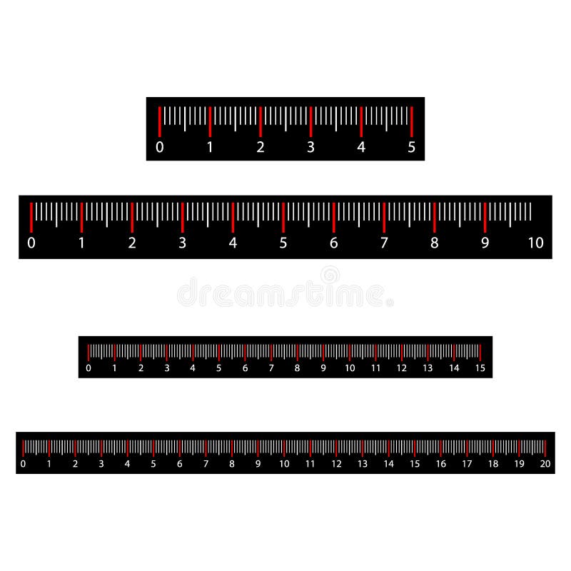 Vecteur Stock Set of metric abstract, rulers imperial scale with