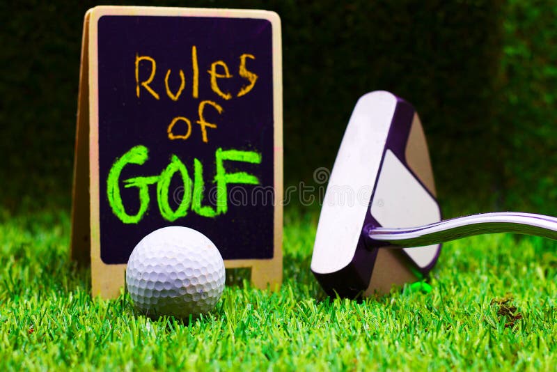 Rules of Golf on Green Background Stock Photo Image of activity