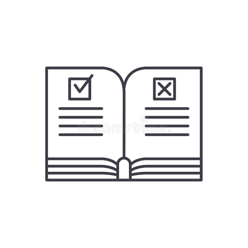 Rules line icon concept. Rules vector linear illustration, symbol, sign royalty free illustration