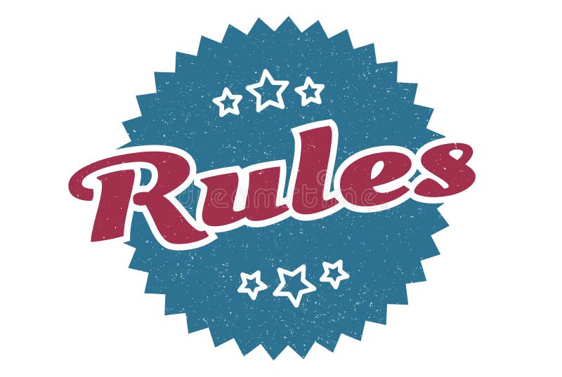 Rules Sign. Rules Vintage Retro Label Stock Vector Illustration of