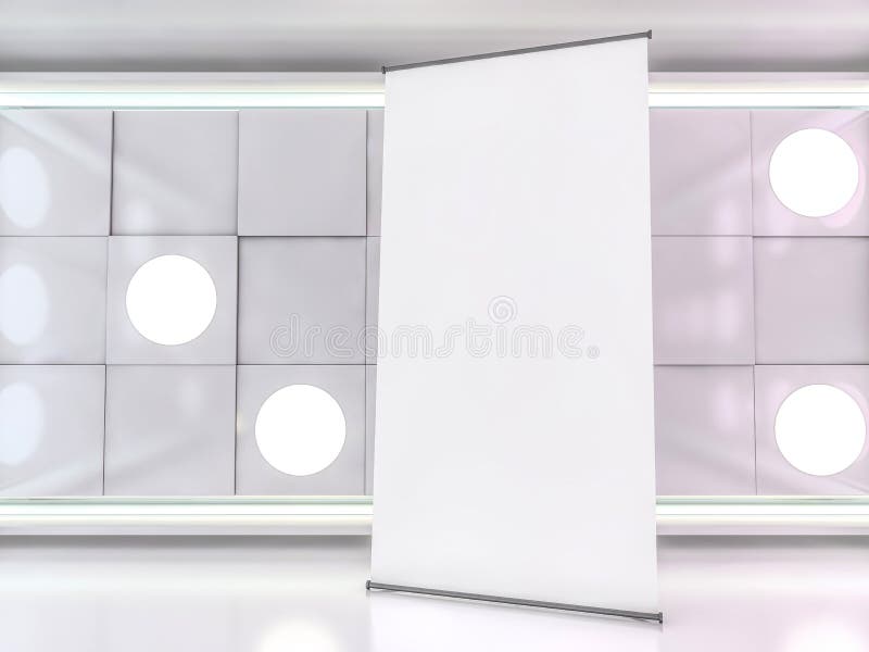 rullar blank skärm för banret upp Mallmodell 3d vektor illustrationer rullar blank skärm för banret upp Mallmodell 3d vektor illustrationer