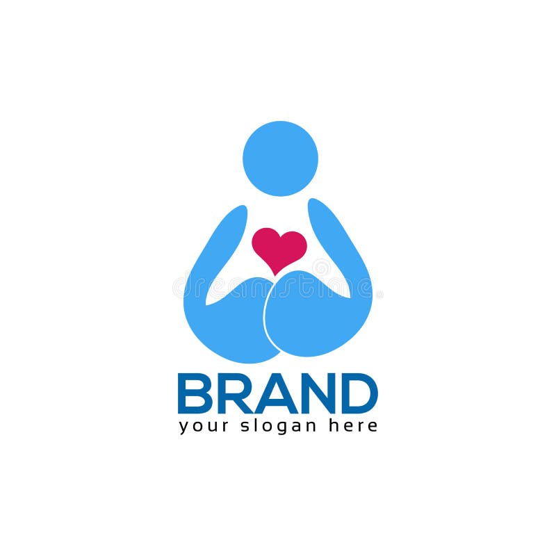 Love Protection Logo Vector. Flat Design Stock Vector - Illustration of