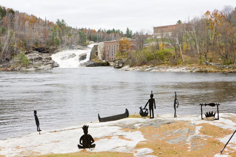 Rumford Falls, Maine, USA editorial stock image. Image of scenery