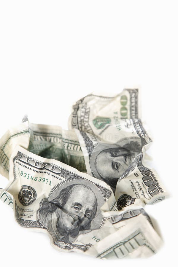 Cash Crunch Money Dollar Bill Crushed in Vise Stock Image Image of