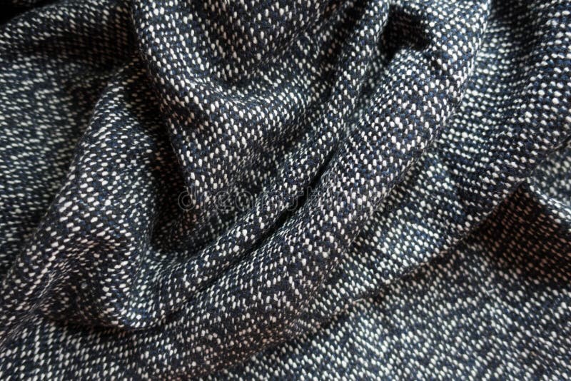 Rumpled Salt and Pepper Tweed Fabric Stock Image - Image of dark ...