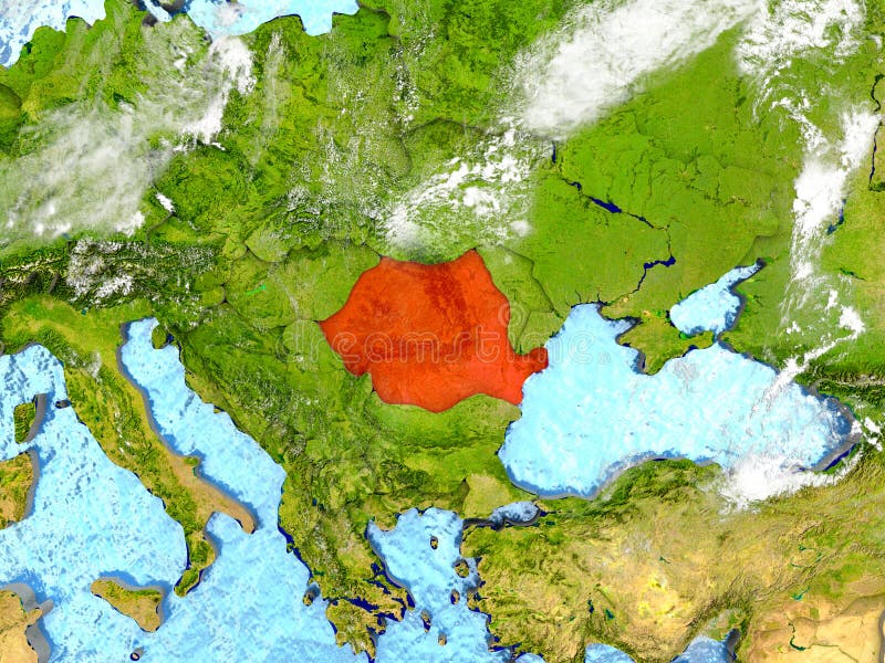 Rumänien auf Karte mit Wolken lizenzfreie abbildung Rumänien auf Karte mit Wolken lizenzfreie abbildung